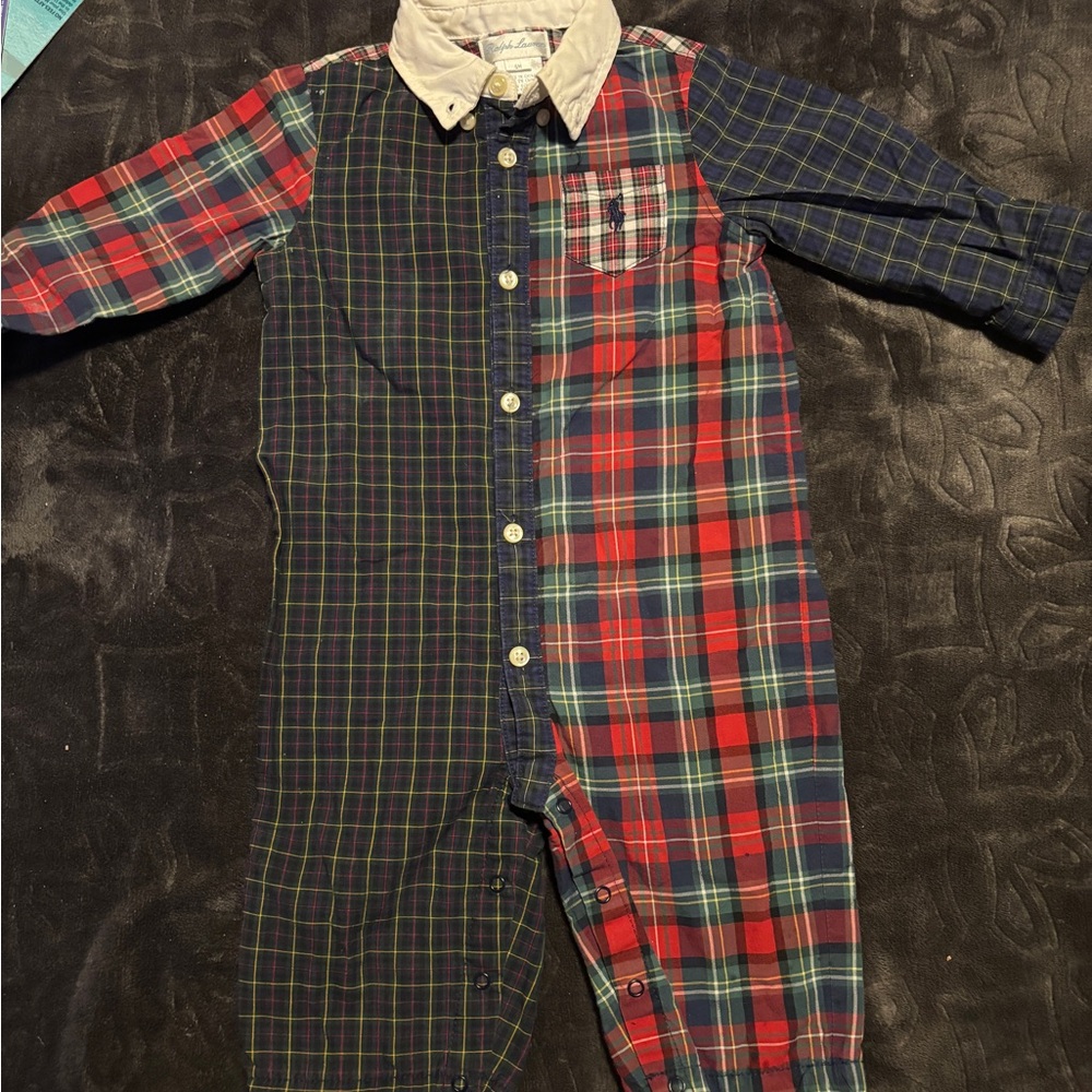 Polo by Ralph Lauren Multicolor Plaid Kids Bodysuit